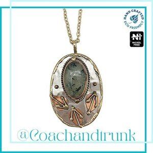 Natural Moss Agate Artisan Handcrafted Necklace With Chain Extraordinary Details
